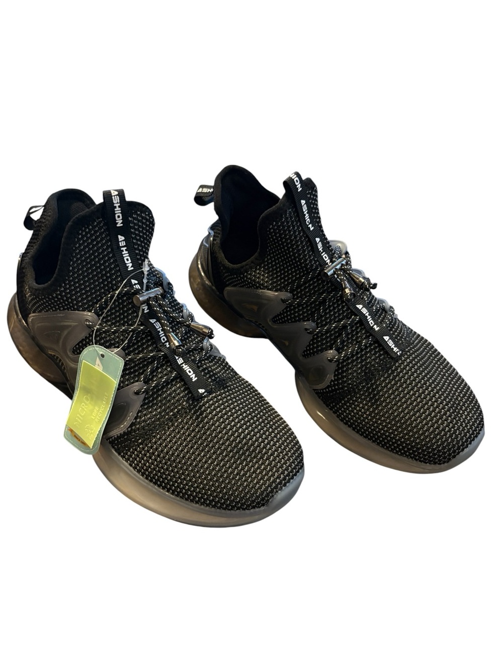 Black Knit Athletic Sneakers